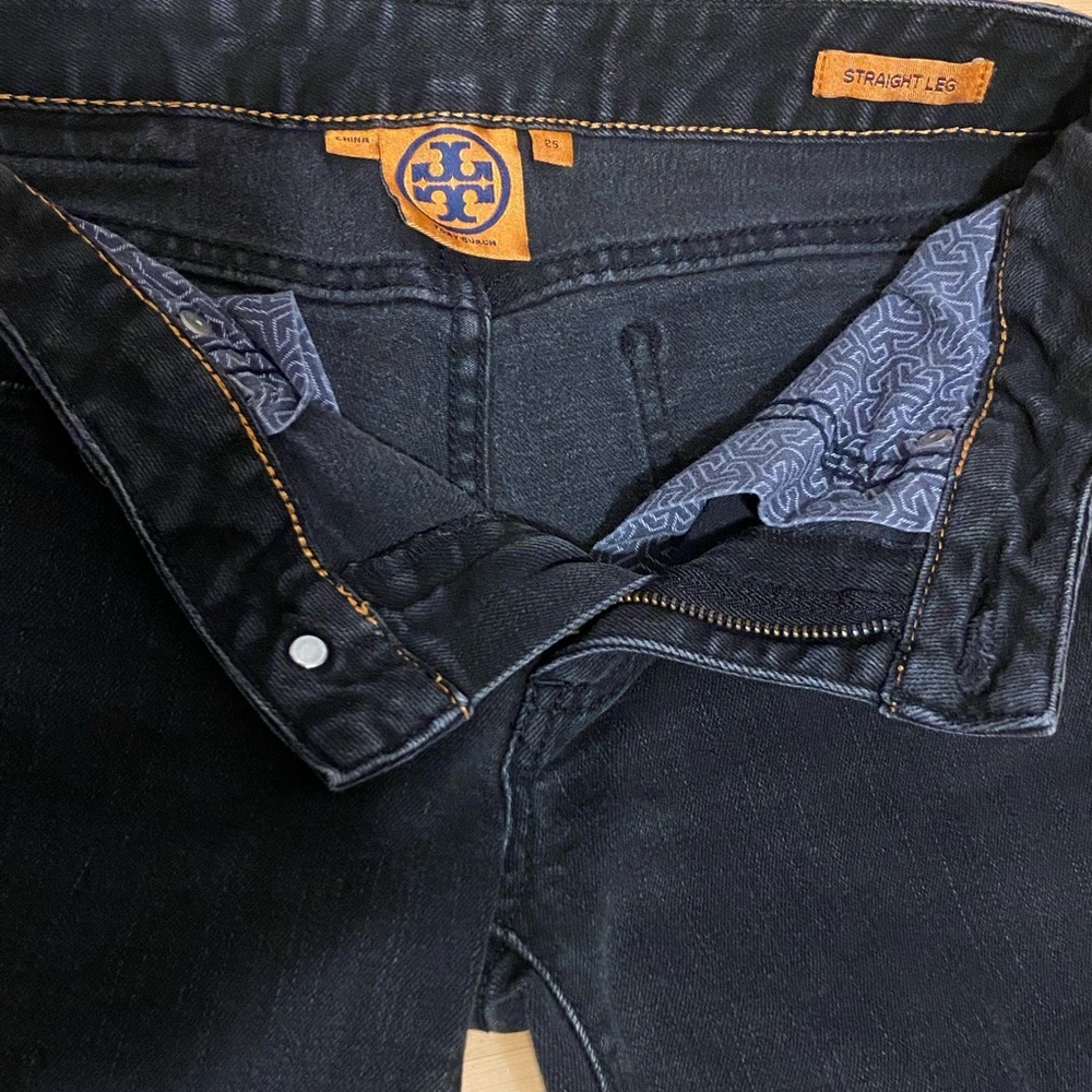Tory Burch Black Straight Leg Jeans Size 25 - Picture 5 of 10